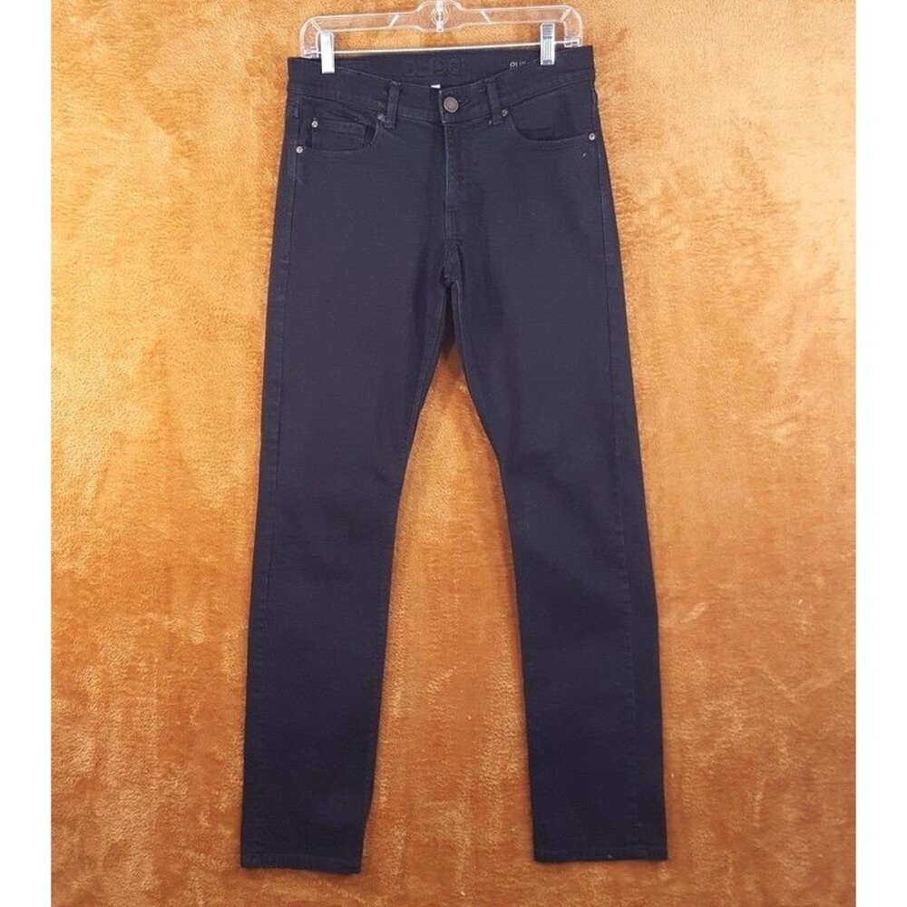 DL1961 Jeans Mens Size 28x30 Black Wash RUSSELL Slim Straight Pockets Denim